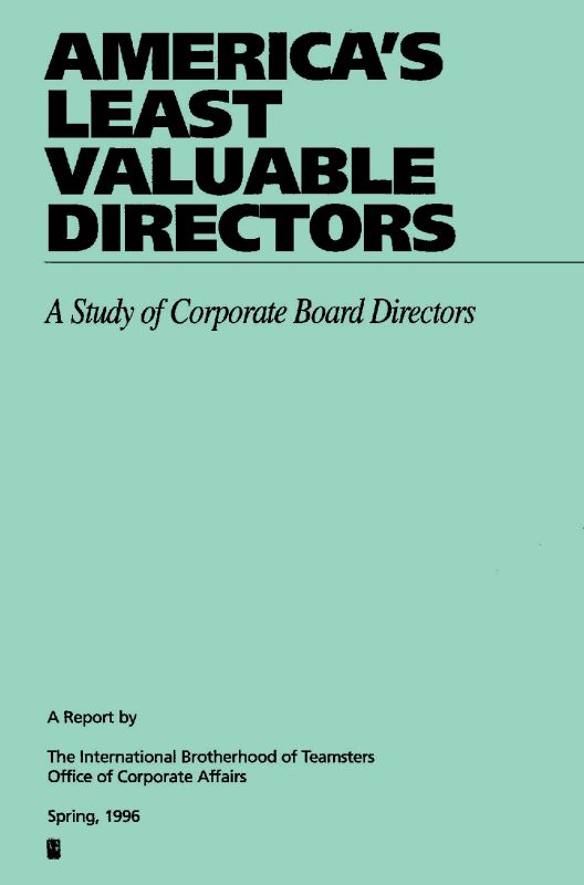 Americas Least Valuable Directors study cover