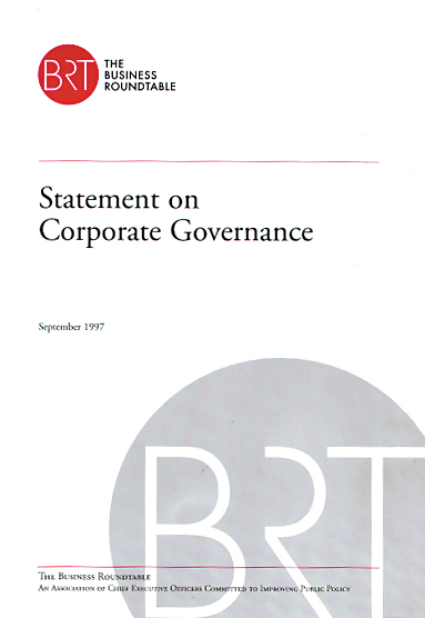 Business Roundtable Statement on Corporate Governance cover